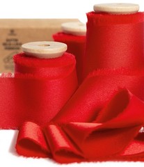Vitalizart Red Silk Satin Ribbon 1-1/2 inch x 15 Yard Christmas