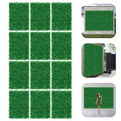 12pcs 24×16″ Artificial Boxwood Mat Wall Hedge Decor Privacy Fence Panel Grass