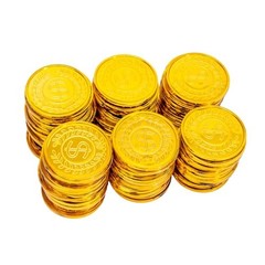 100 Pcs Plastic Gold Coins Bulk – Pirate Gold Coins for Treasure Hunt – 1
