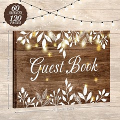 Wood Grain Wedding Guest Book with Pen for Decor As the Picture Shown