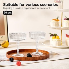 20 Pack Plastic Champagne Tower, 7oz Champagne Coupe Unbreakable Plastic Cock…