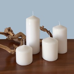 Stonebriar Unscented White Tall Pillar Candles 65 Hour Burning Candle Pillars