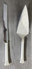 Mikasa Love Story Stainless Steel Wedding Cake Pie Server Set Swirl Hearts
