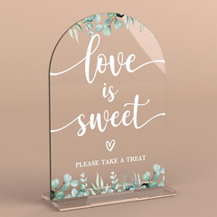 Acrylic Wedding Sign Love Is Sweet Signs for Ceremony Modern Calligraphy Arch Ac