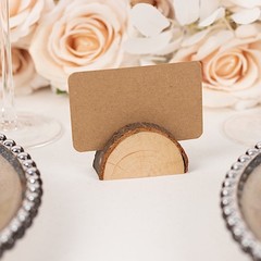 Natural 10 Semicircle 2.5″ Wood Table Sign Holders Place Cards Party Decorations