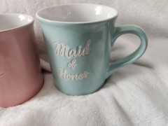 Bridal Party Mugs Set of 3 Ceramic Coffee Cups with Handles EUC