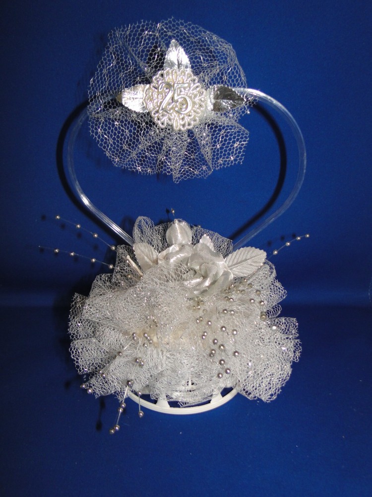 New Coast Collection 25TH Wedding Anniversary Cake top in silver #32