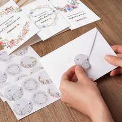 24 Pack Religious Sympathy Cards with Envelopes & Stickers – 6 Designs Waterc…