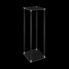 10Pcs Acrylic Clear Vase, 7.9×7.9×23.6In Rectangular Flower Display Stand,