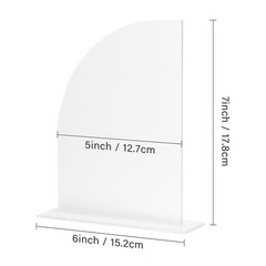 10 PCS Frosted Acrylic Half Arch Sign With Stand 5×7 Inch Blank Base Signage