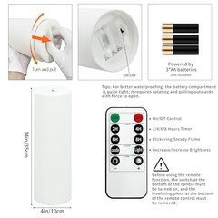 14″ x 4″ Large Outdoor Candle with Timer Waterproof Flickering 14in-1Pack White