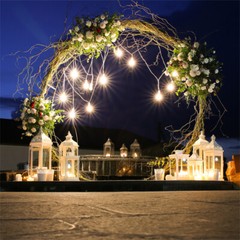 Rust-proof Round Wedding Arch Metal Hoops Backdrop Stand Gorgeous Garden Arbor