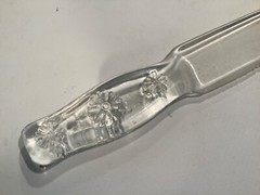 Cryst-O-Lite Depression Glass Knife Clear Fruit Cake Floral Handle 8.5″