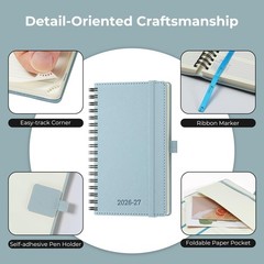 Planner 2026-2027 Daily Weekly and Monthly,6.5″x3.75″,18 Months Spiral Bound …