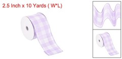 Plaid Check Ribbon, 2.5 Inch x 10 Yards Gingham Ribbon, Lavender Purple