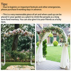 8FT Heavy Metal Wedding Arch Arbor for Bridal Party Elegant Decorations Outdoor