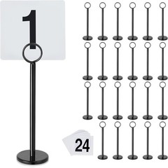 Ring Clip Table Number Card Holders W/ Number Cards Numbers 1–24 Set of 24 8