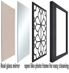 Wocred Set of 2 Rectangular Wall Mirror,Gorgeous Rustic Farmhouse Accent Mirr…