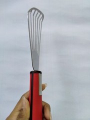 Short Narrow Slotted Spatula Cake Server Wedding Stainless Steel Red Handle New