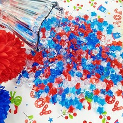 310PCS Patriotic Vase Filler Ice Rocks Acrylic 4th of July Star Crystals Gems…