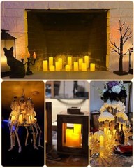 12 Pc LED Candles Flickering Flameless Candles with Remote & Timer Ivory White