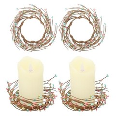 Daifunli 2 Pcs Summer Country Primitive Pip Berry Candle Ring Vintage Pip