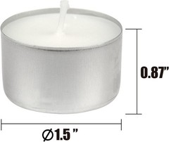 Stonebriar 100 Pack Unscented 8 Hour Extended Burn Time Tea Light Candles, White