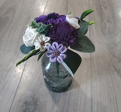 Budget Friendly Purple Wedding Centerpieces for Jars Sola Wood Flower Bouquets