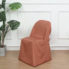 50 Terracotta Polyester FOLDING Flat CHAIR COVERS Wedding Party Banquet