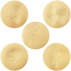500 Gold Envelope Seal Stickers, Floral Embossed Gold Foil Seals for Envelope…