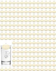 100 Qunclay 1.65″ Floating Unscented Dripless Candles for Wedding Decor