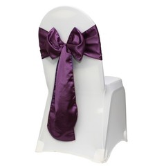 YCC Linens – Satin Chair Sashes Ribbon Bow Wedding Banquet Decor (Pack of 10)