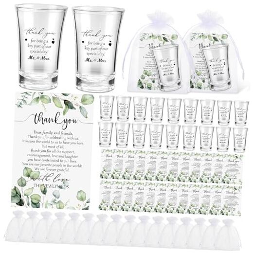 Sets Wedding Favors for Guests Wedding Shot Glasses Acrylic 100 Thank You