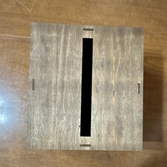 Rustic Wooden Wedding Card Box Brown Square Solid Plain Design