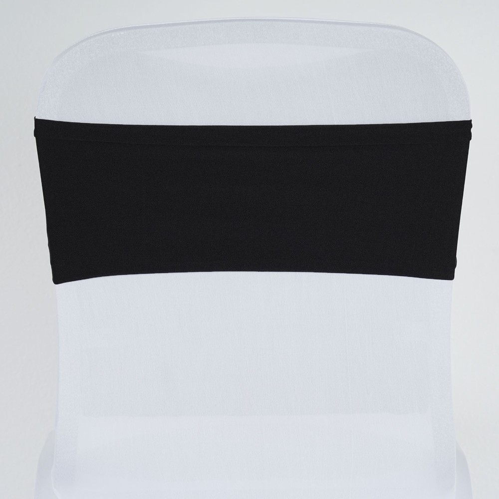 10 Black Spandex STRETCHABLE CHAIR SASHES Wedding Party Decorations SALE