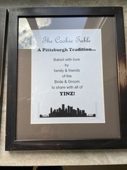 Two Pittsburgh Cookie Table Signs Wooden Matted Framed Rustic 15.25 X 18.25″