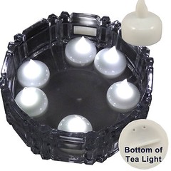 NEW 6 White Led Floating Floral Tea Light Candle for Wedding Centerpiece Decor