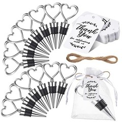 100 Set Heart Shape Wine Stopper Wedding Favor for Guests Love Wine Bottle