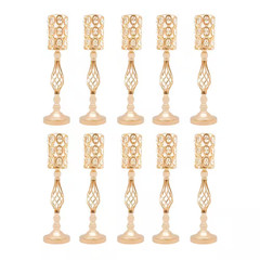 24 In. H Gold Metal Iron Crystal Decor Vases Wedding Party Table Decoration Vase