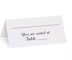 New Victoria Lynn White Seating Table Cards for Weddings or Parties 50pc