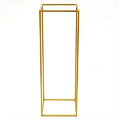 2Pcs Gold Flower Rack Metal Geometric Column Stand Wedding Backdrop Decor