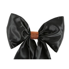 25 Orange Rhinestone Bow Covers – 8 Row – wedding chair sash reusable