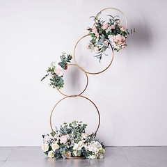 5 ft Metal Hoops Pillar Backdrop Stand Wedding Party Home Decorations Supplies