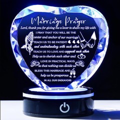 Crystal Heart Anniversary Gift with LED Base