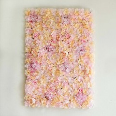 13 sq ft Champagne Pink Assorted Silk Flowers Wall Backdrop Panels Wedding SALE