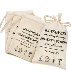 Bachelorette Party Bags with Drawstring Cotton Recovery Kit Bags Lot of 10