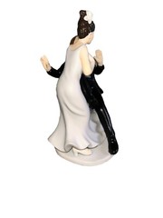 Porcelain Ceramic Wedding Cake Topper Bride Groom Funny Comical Reception Decor