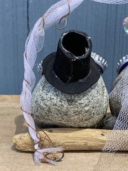 Unique Handmade Bride and Groom Rocks Wedding Decor Centerpiece Bottle Cap Eyes