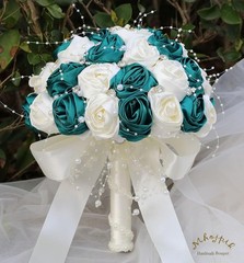 Wedding Rose Bouquet – Silk Flowers & Rhinestones