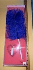 Vintage Hortense B. Hewitt Elegant Ostrich Feather Plume Pen w/ Holder